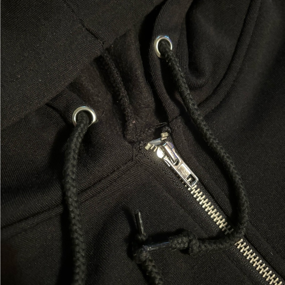 Black long sleeve zip up hoodie